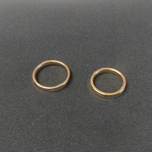 Gold-plated stainless steel rings his and her set - Picture 3 of 5
